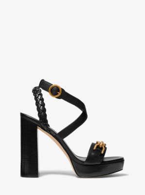 Kailey Embellished Leather Platform Sandal