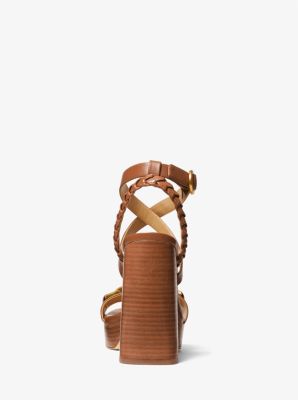 Kailey Embellished Leather Platform Sandal