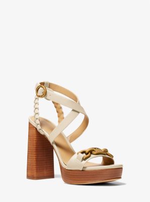 Kailey Embellished Leather Platform Sandal image number 0