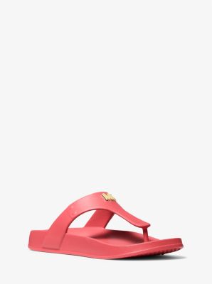 Linsey Logo Rubber T-Strap Sandal | Michael Kors