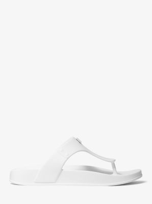 Linsey Logo Rubber T Strap Sandal Michael Kors