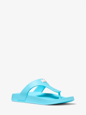 michael kors blue flip flops