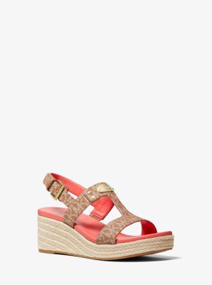 Embellished Signature Logo Wedge Sandal Michael Kors