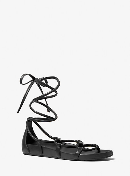 Shop Michael Kors Vero Lace-up Sandal In Black