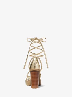 Vero Metallic Snake Embossed Leather Platform Sandal image number 2