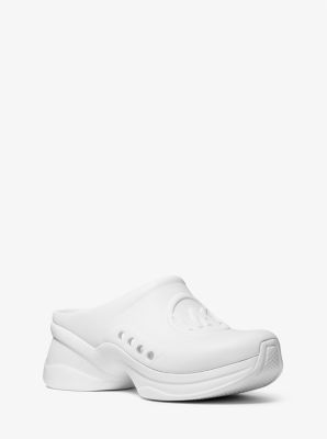 Wiley Logo Perforated Rubber Clog in OPTIC WHITE | Michael Kors