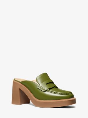 MK Sabot with Eden Platform in Green Michael Kors