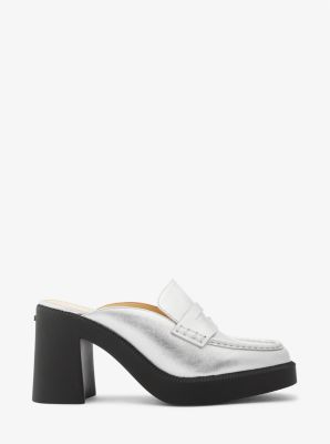 Eden Metallic Leather Platform Mule