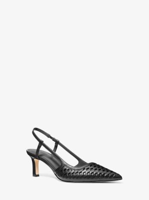 Pump Alora van handgeweven leer met slingback