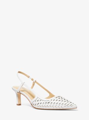 Alora Hand-Woven Leather Slingback Pump