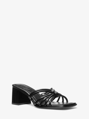 Shop Michael Kors Astra Leather Mule In Black