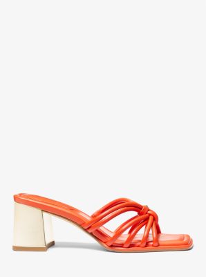 Astra Leather Mule in OPTIC ORANGE | Michael Kors