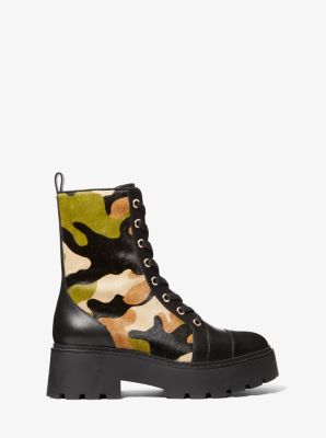 Blake Camouflage Print Calf Hair Combat Boot image number 1