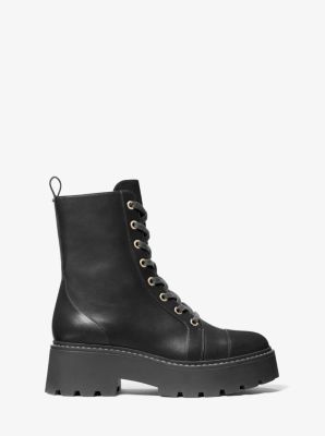 Michael kors black combat boots hotsell