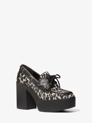 Michael Kors Cameron Leopard Print Calf Hair Platform Loafer ...