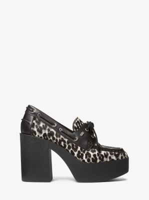 Cameron Leopard Print Calf Hair Platform Loafer image number 1