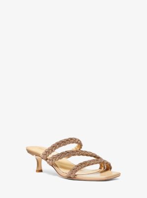 MK Celia Embellished Kitten Sandal - Brown - Michael Kors MICHAEL Michael Kors