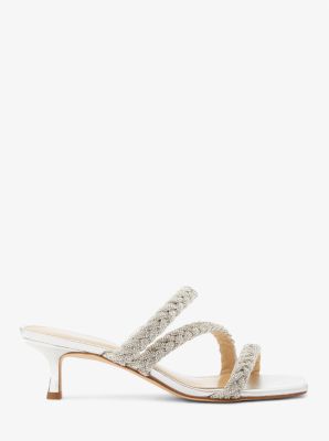 Celia Embellished Metallic Kitten Sandal image number 1