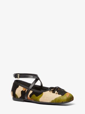 Collette Camouflage Print Calf Hair Ballet Flat image number 0