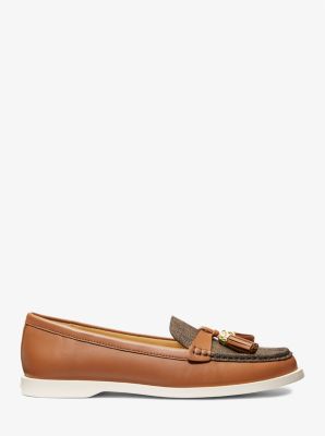 Loafer Kiernan van leer en canvas met kenmerkend logo image number 1