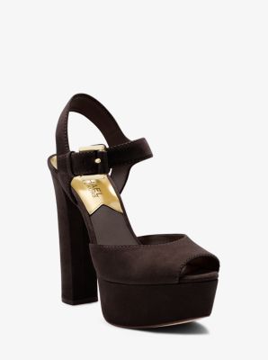 London Suede Platform Peep-Toe Sandal | Michael Kors