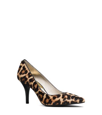 Flex Leopard Calf Hair Mid-Heel Pump 