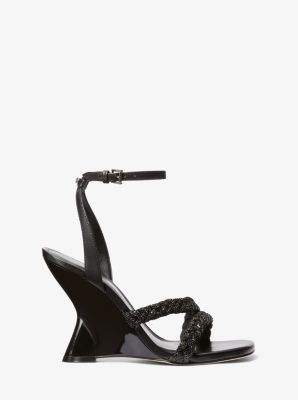 Nadina Embellished Patent Leather Wedge Sandal image number 1