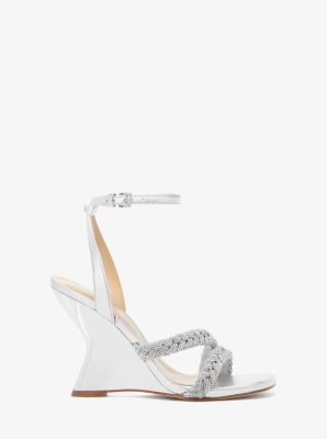 Nadina Embellished Metallic Leather Wedge Sandal image number 1