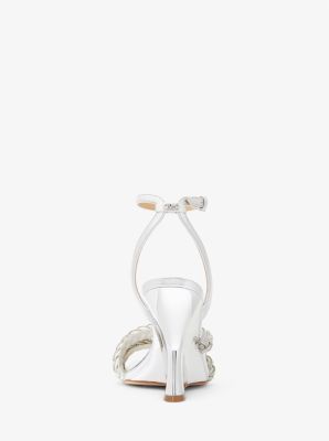 Nadina Embellished Metallic Leather Wedge Sandal