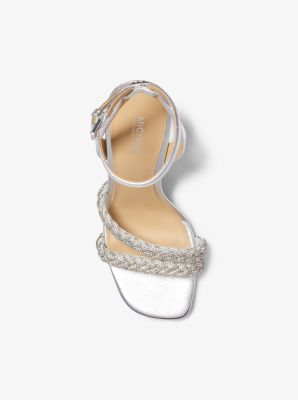 Nadina Embellished Metallic Leather Wedge Sandal image number 3