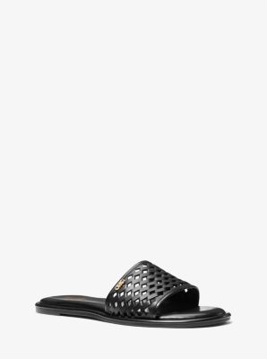 Saylor Hand-Woven Leather Slide Sandal image number 0