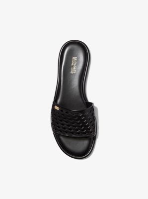 Saylor Hand Woven Leather Slide Sandal