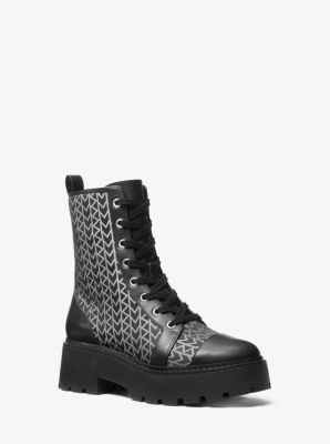 Michael Kors Blake Mk2000 Logo Jacquard Combat Boot