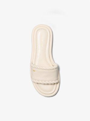 Thumbnail - MK Pantolette Dana Aus Leder - Natur - Michael Kors