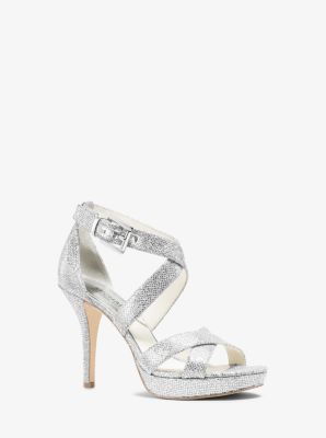 michael kors silver platform shoes