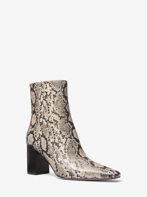 Bottine Elise en cuir effet serpent en relief