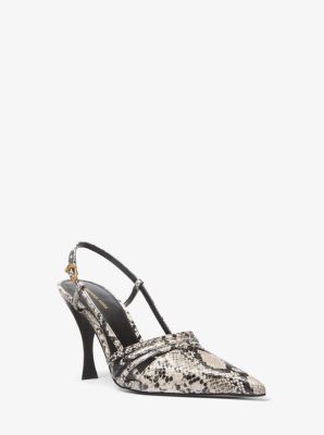 Escarpin Haisley en cuir effet serpent en relief avec bride arrière