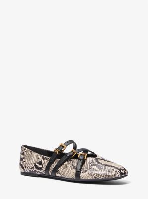 Chausson de ballet Indy en cuir gaufré à motif de serpent