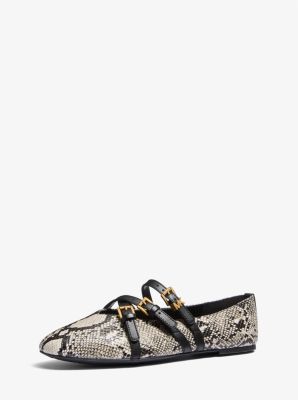 Chausson de ballet Indy en cuir gaufré à motif de serpent