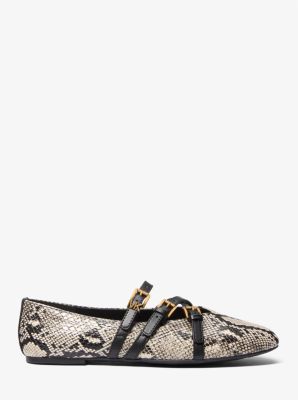 Chausson de ballet Indy en cuir gaufré à motif de serpent