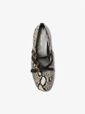 Chausson de ballet Indy en cuir gaufré à motif de serpent