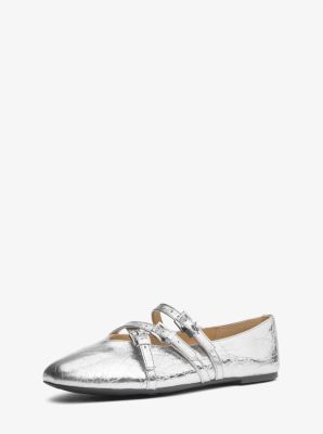 Indy Flex Crackled Metallic Leather Ballet Flat