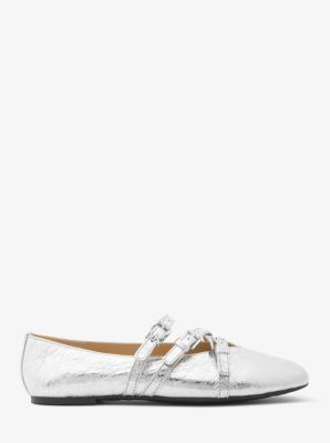 Indy Flex Crackled Metallic Leather Ballet Flat