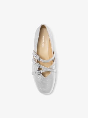 Indy Flex Crackled Metallic Leather Ballet Flat
