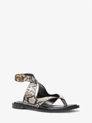 Sandalo Irene in pelle stampa serpente image number 0