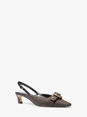 MK Slingpumps Jaden Mit Signature-Logomuster - Braun