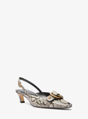 Jaden Snake Embossed Leather Slingback Pump