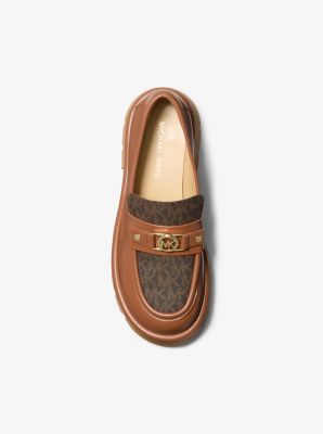 Plateau-Loafer Mandy aus Leder und Signature-Logostoff