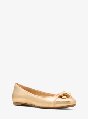 alice crackled metallic leather ballet flat