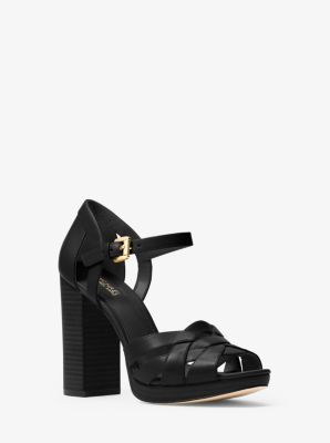 Michael kors annaliese store leather platform sandal